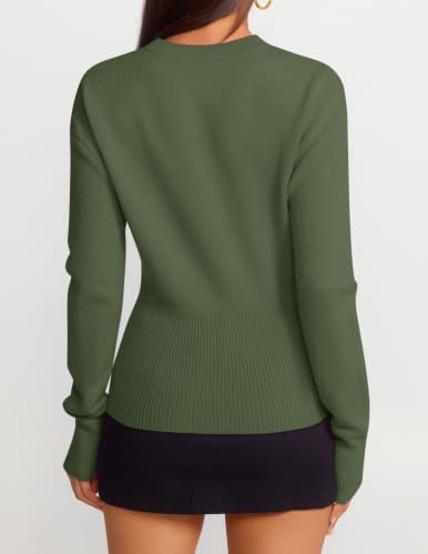 Women's Fall Zipper Pullover Sweaters 2026 Cozy Ri Armygreen - packaging