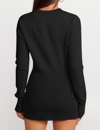 Women's Fall Zipper Pullover Sweaters 2026 Cozy Ri Black - packaging