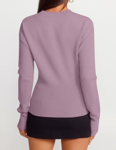 Women's Fall Zipper Pullover Sweaters 2026 Cozy Ri Purple - packaging