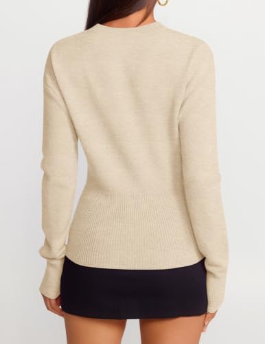 Women's Fall Zipper Pullover Sweaters 2026 Cozy Ri Apricot - packaging