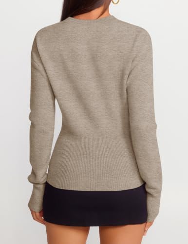 Women's Fall Zipper Pullover Sweaters 2026 Cozy Ri Oatmeal - packaging