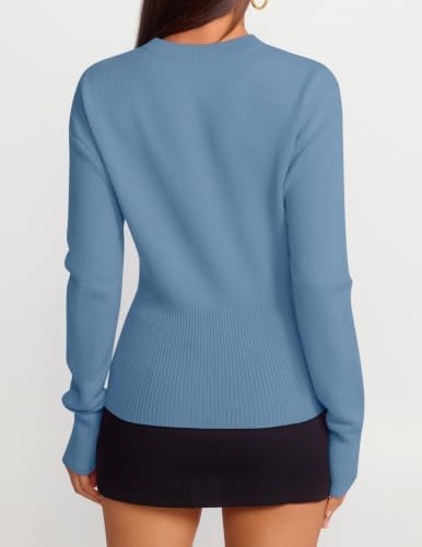 Women's Fall Zipper Pullover Sweaters 2026 Cozy Ri Dustyblue - packaging